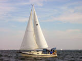 SP sails in Annapolis Good Old Boat Regatta, Oct 2003.